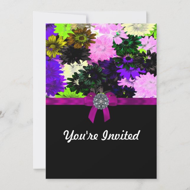 Invitation Floral multicolore (Devant)