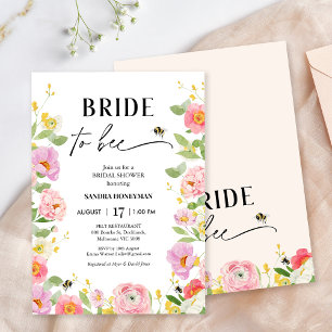 Invitation Floral Multicolore Signifie Être Fête des mariées