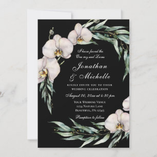 Invitation Floral Orchidées blanches sur Mariage chrétien noi