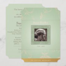 Floral Pale Green In Love Mémoire Modèle Invitatio