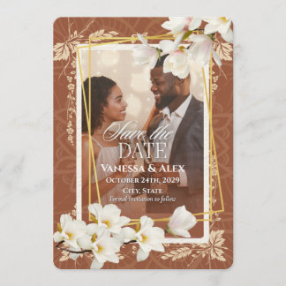 Invitation Floral Photo Save the Date