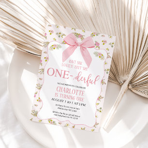 Invitation Floral Pink Bow n'est-elle pas magnifique 1er anni