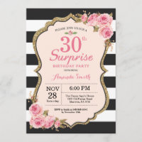Floral Pink Peonies Surprise 30e anniversaire