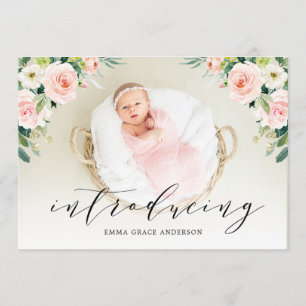 Invitation Floral Présentation des annonces de naissance de l