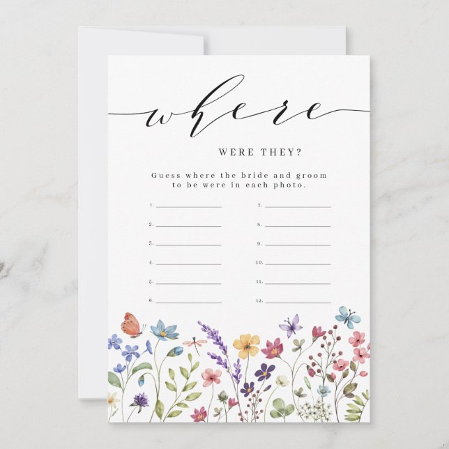 Invitation Floral Printemps Été Où étaient-ils Jeu de mariage (Devant)