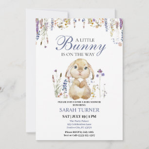 Invitation Floral Printemps mignon Baby shower lapin de Pâque