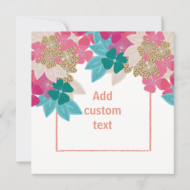 Invitation Floral printemps mignon girly moderne (Devant)