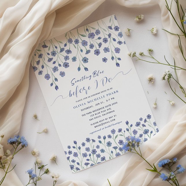 Invitation Floral quelque chose de bleu avant de faire Fête d (Créateur téléchargé)