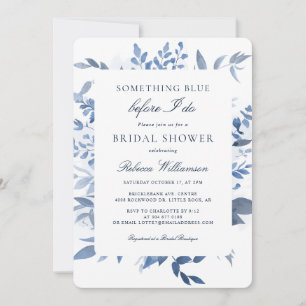 Invitation Floral Quelque chose de bleu Fête des mariées aqua