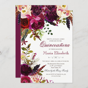 Invitation Floral Quinceanera
