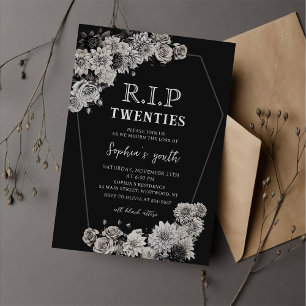 Invitation Floral Rip 20s Mort à ma jeunesse 30e anniversaire