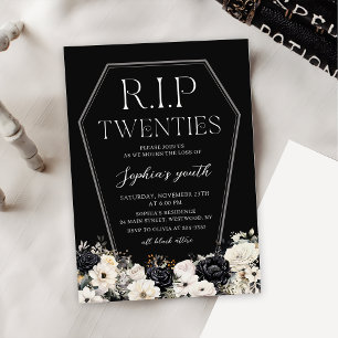Invitation Floral RIP Twenties 30e Anniversaire Fête Invitati