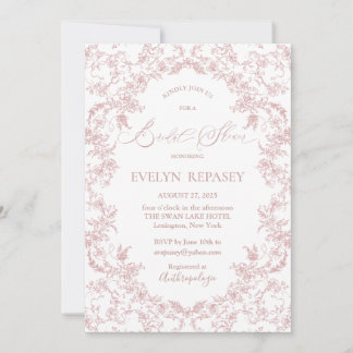 Invitation Floral Romance Chinoiserie Mauve Fête des mariées