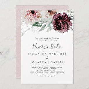 Invitation Floral Romance Espagnol Nuestra Boda