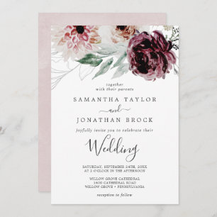 Invitation Floral Romance Mariage