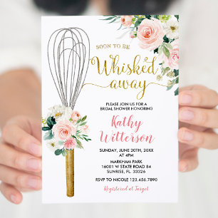 Invitation Floral rose Bientôt être fouetté Fête des mariées