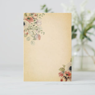 Invitation Floral rose budget vierge sur mariage parchemin