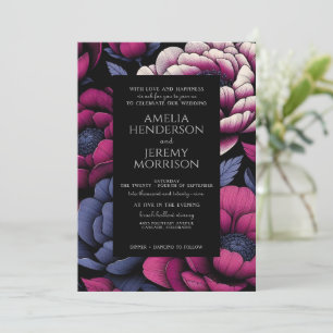 Invitation Floral rose gras