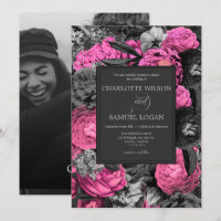 Floral rose noir | Mariage photo noir et blanc