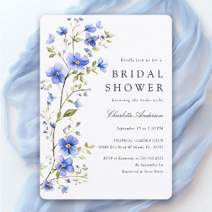 Invitation Floral Royal Blue Fête des mariées