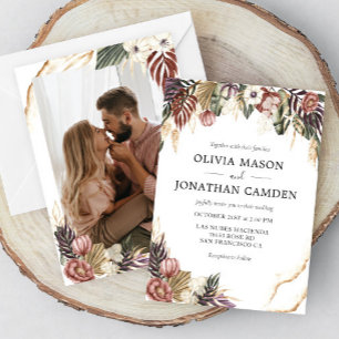 Invitation Floral Rustic Boho Fall Mariage photo