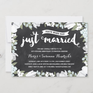 Invitation Floral rustique   40e anniversaire du Mariage