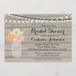 Invitation floral rustique de Fête de la mariée de