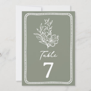 Invitation Floral Sage Green Mariage