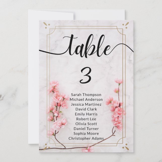 Invitation Floral Sakura Cerry Blossom Mariage (Devant)
