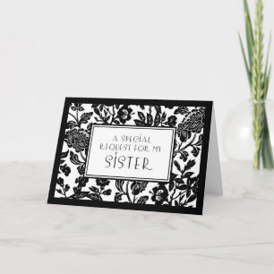 Invitation Floral Sister Maid of Honor Invite Card
