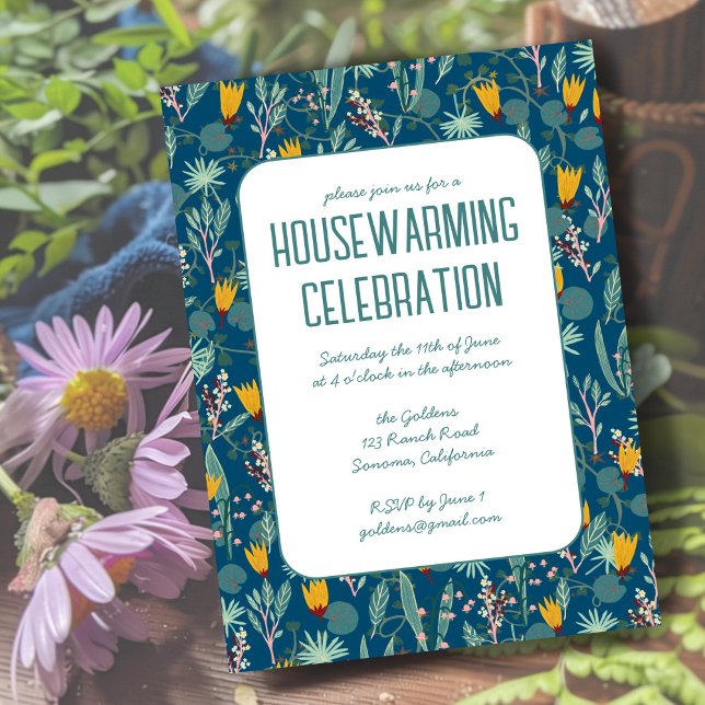 Invitation Floral Spring Garden Custom HOUSEWARMINING PARTY (Floral Spring Garden Custom HOUSEWARMING PARTY Invitation
)