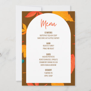 Invitation Floral Thanksgiving Diner Menu Mariage Menu