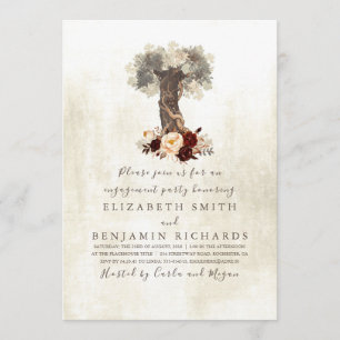 Invitation Floral Tree Rustic Engagement Party