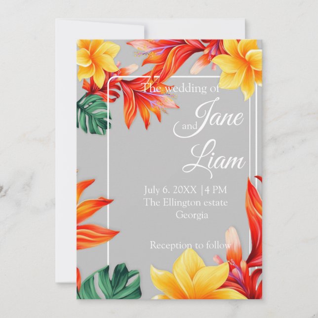 Invitation Floral tropical (Devant)