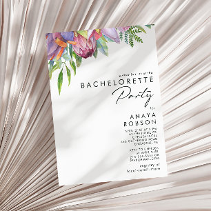 Invitation Floral tropical coloré Bachelorette