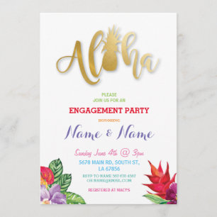 Invitation floral tropical de partie de