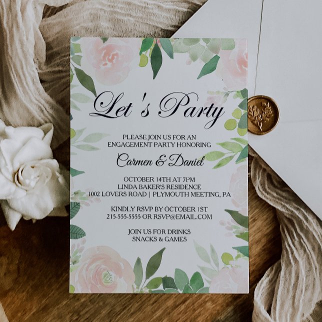 Invitation Floral tropical moderne Faisons la fête (Créateur téléchargé)