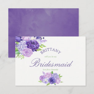 Invitation Floral Ultra Violet Serez-Vous Ma Femme D'Épouse