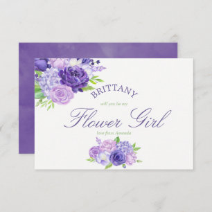 Invitation Floral Ultra Violet Serez-Vous Ma Fille Fleur