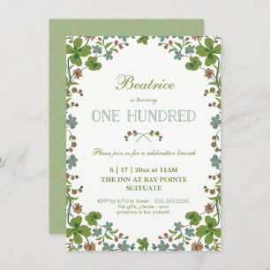 Invitation Floral Vintage 100e anniversaire