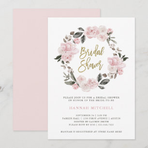 Invitation Floral vintage Fête des mariées d'aquarelle