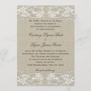 Invitation Floral Vintage Mariage de conception dentelle