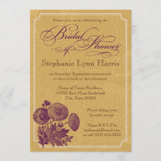 Invitation Floral vintage (Tan et prune)
