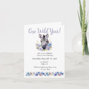 Invitation Floral Zebra Anniversaire