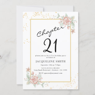 Invitation Florale 21e anniversaire