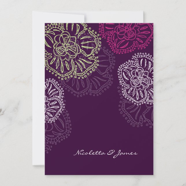Invitation Florale 311| Violet (Devant)