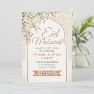 Invitation Florale Arc Islamique Eid Mubarak