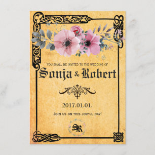 Invitation florale celtique médiévale