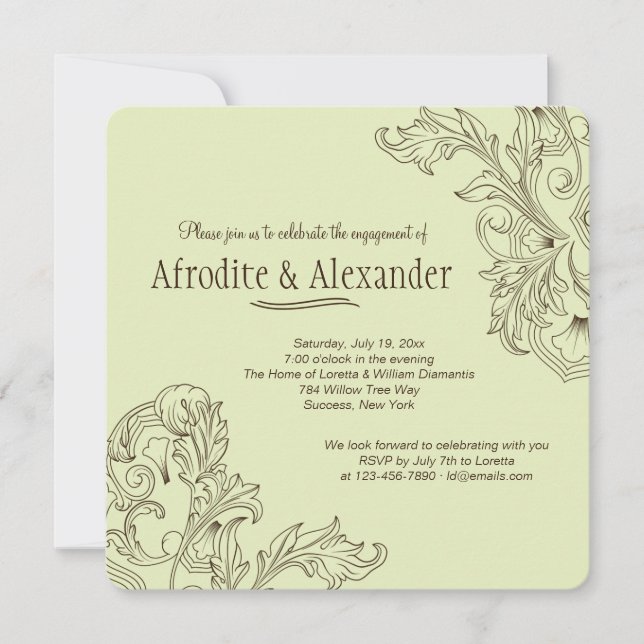 Invitation florale classique (Devant)