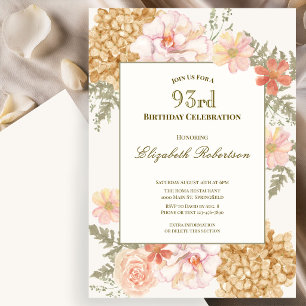 Invitation Florale Couleurs d'Automne pour 93e Ann